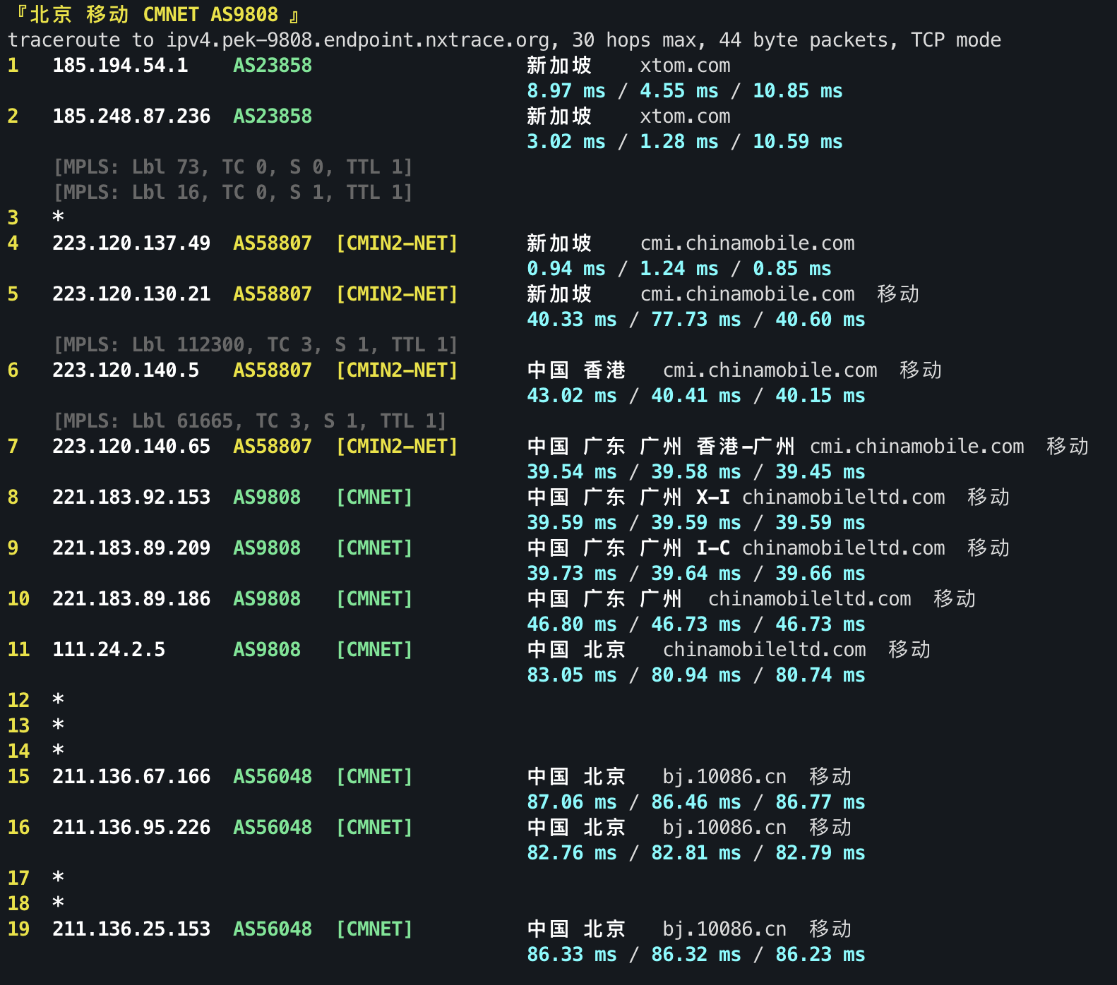 IPv4 回程 TCP 3